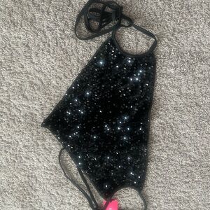 Brand New Black Sequin Halter Top.